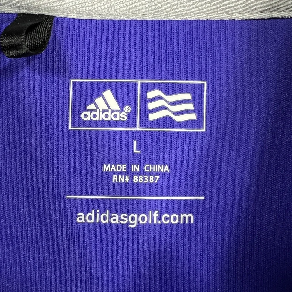 Adidas Polo Shirt Mens Large Purple Short Sleeve Golf Casual Outdoor Lightweight